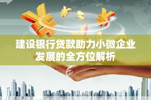 嘉峪关建设银行贷款助力小微企业发展的全方位解析